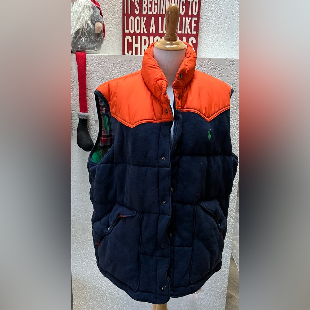 Polo by Ralph Lauren Orange and Navy Vest